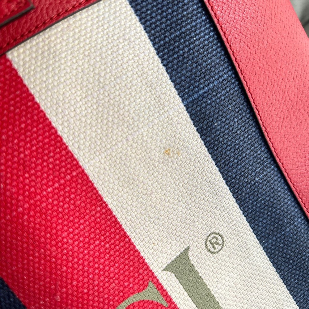 Gucci bag tote Sylvie flag leather and canvas red color super iconic and classic